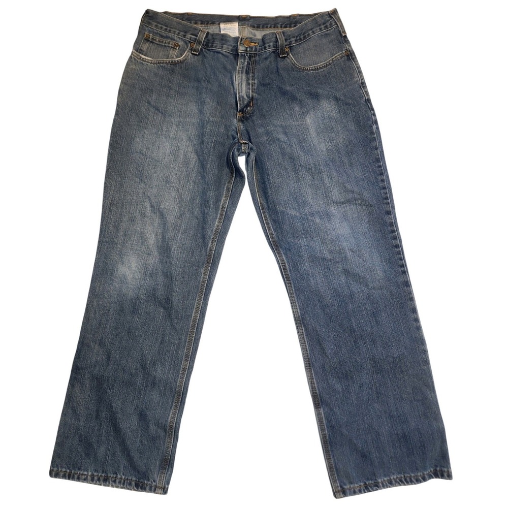 Carhartt Mens Relaxed‎ Fit Straight Leg Blue Jeans 101483-968 36x30 Medium Wash